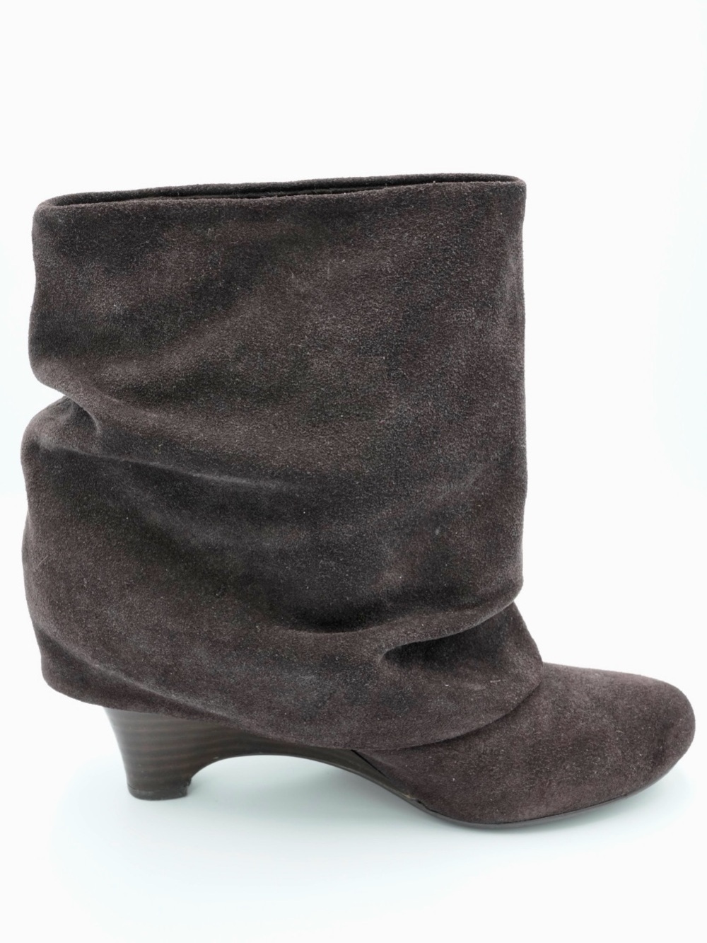 Naughty Monkey Jump Start Gray Suede Slouch Fold Over Boots Sz 10 Y2K